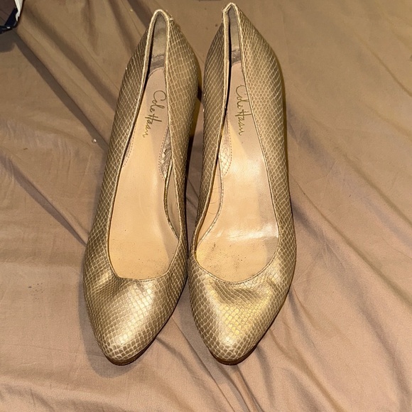 Cole Haan Shoes - Cole Haan Metallic Gold Heels